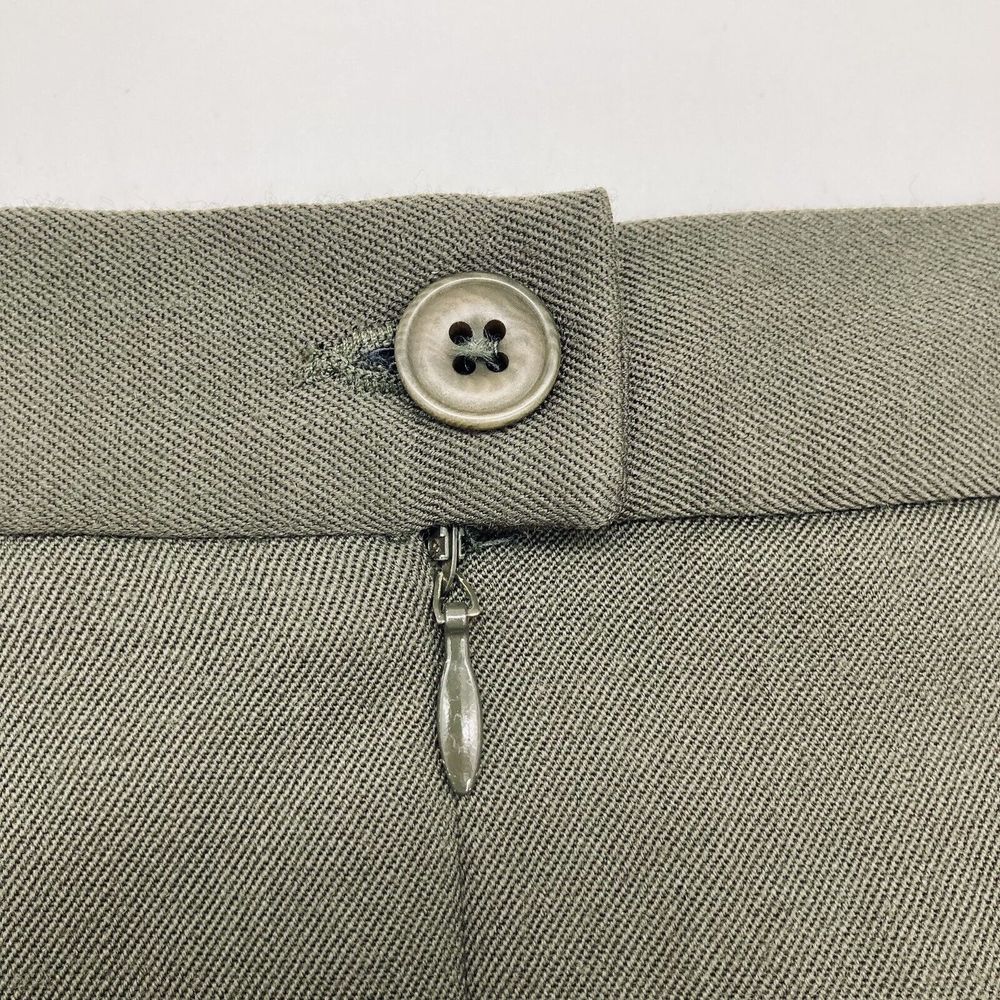Lands End Sz 12 Pencil Skirt 100% Wool Back Slit Side Pockets Sage Green USA - Picture 7 of 11
